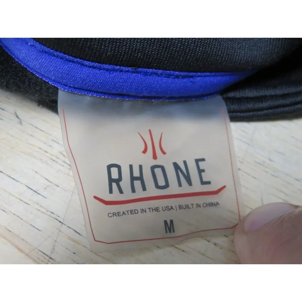 Mens Rhone 1/2 Zip Sweater Size M Black‎ Purple Pullover Polyester Stretch Gym